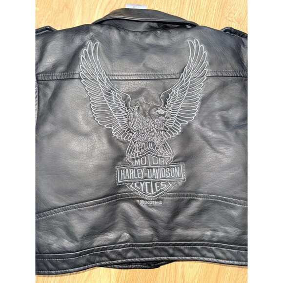 Harley Davidson Faux Leather Jacket Toddler 2T Biker Halloween Winter Coat R2 - Picture 8 of 8